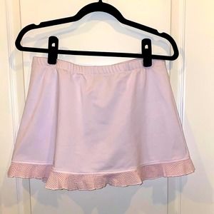 Pogues Tennis Skort White w/ Light Pink Seersucker Trim Size Medium